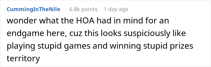 Comment on Reddit expressing suspicion about an HOA's unfair rule after siblings lose their mom and face eviction threats.