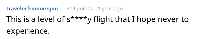 Screenshot of a passenger’s comment describing a nightmare flight after seatmate soiled himself before takeoff. Screenshot of a passenger’s comment describing a nightmare flight after seatmate soiled himself before takeoff.