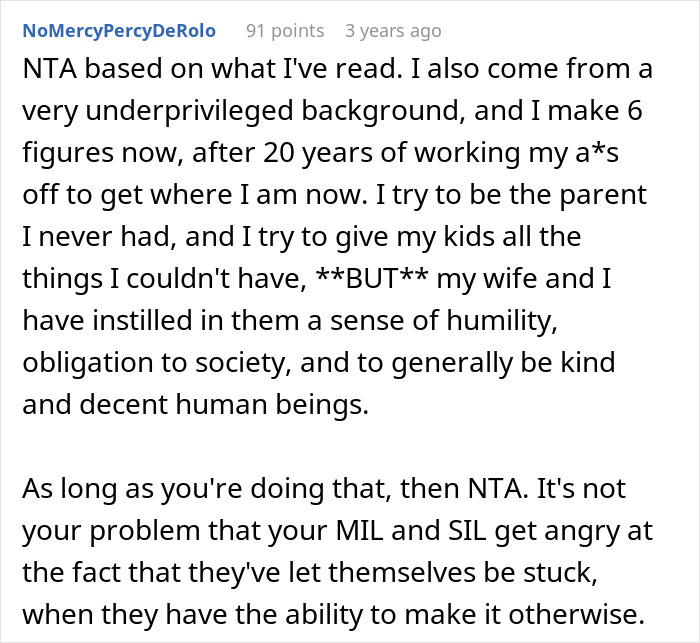 Reddit comment discussing parenting challenges and family conflicts related to SIL after kids talk about Easter gifts.