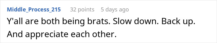 Comment criticizing behavior, mentioning man refusing to check restaurant menu and wife deciding not to eat out.