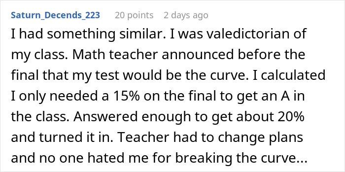 Screenshot of a Reddit comment discussing group project fails involving lazy teammates expecting the smart one to do everything.