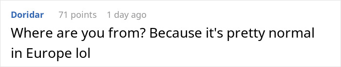 Comment on social media discussing a woman upset about her boyfriend being affectionate with his mom, questioning if she is overthinking.