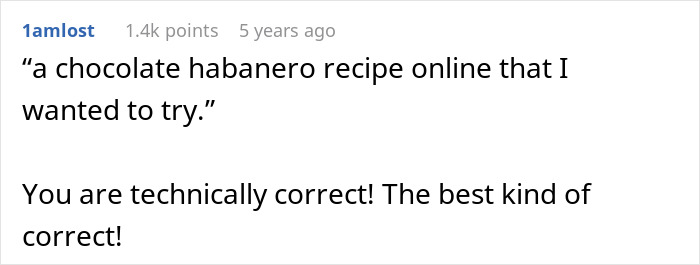Comment from user about trying a chocolate habanero recipe, related to roommate stealing leftovers and habanero cake.