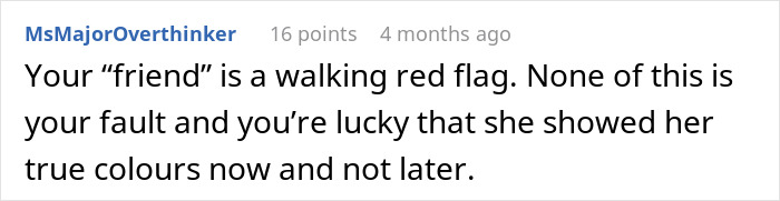 Screenshot of a Reddit comment discussing a bride demanding money after cheap wedding shower gifts sparked her wrath.