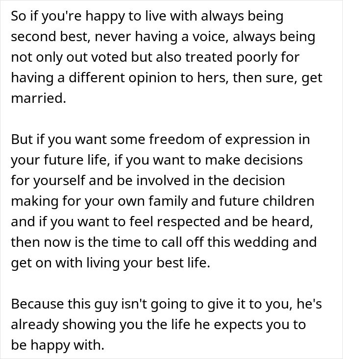 Man lashes out at fianc&eacute;e over dress shopping, causing upset and conflict with his family before wedding decisions.