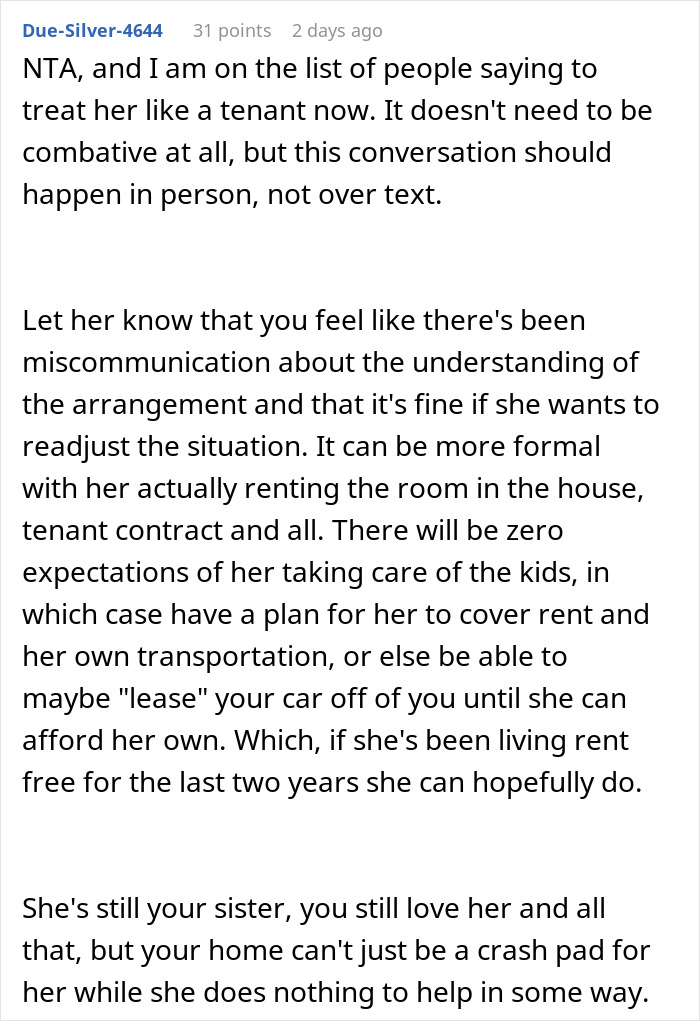 Woman Backs Out Of Deal To Babysit Sister&rsquo;s Kids After Sister Lets Her Move In To Do Just That