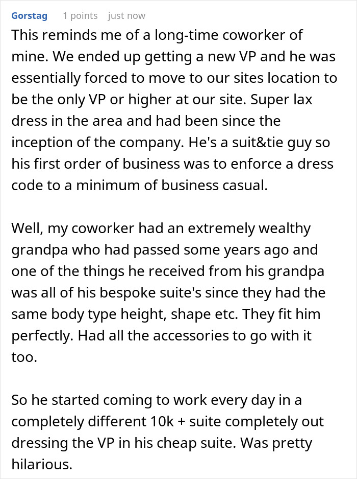 Employees maliciously comply with strict dress code, outdressing management in expensive suits, causing HR to intervene quickly. Employees maliciously comply with strict dress code, outdressing management in expensive suits, causing HR to intervene quickly.