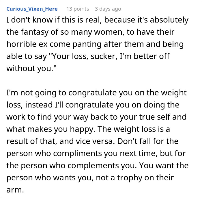 Alt text: Woman turns her life around and gains confidence after learning what husband really thinks of her body.