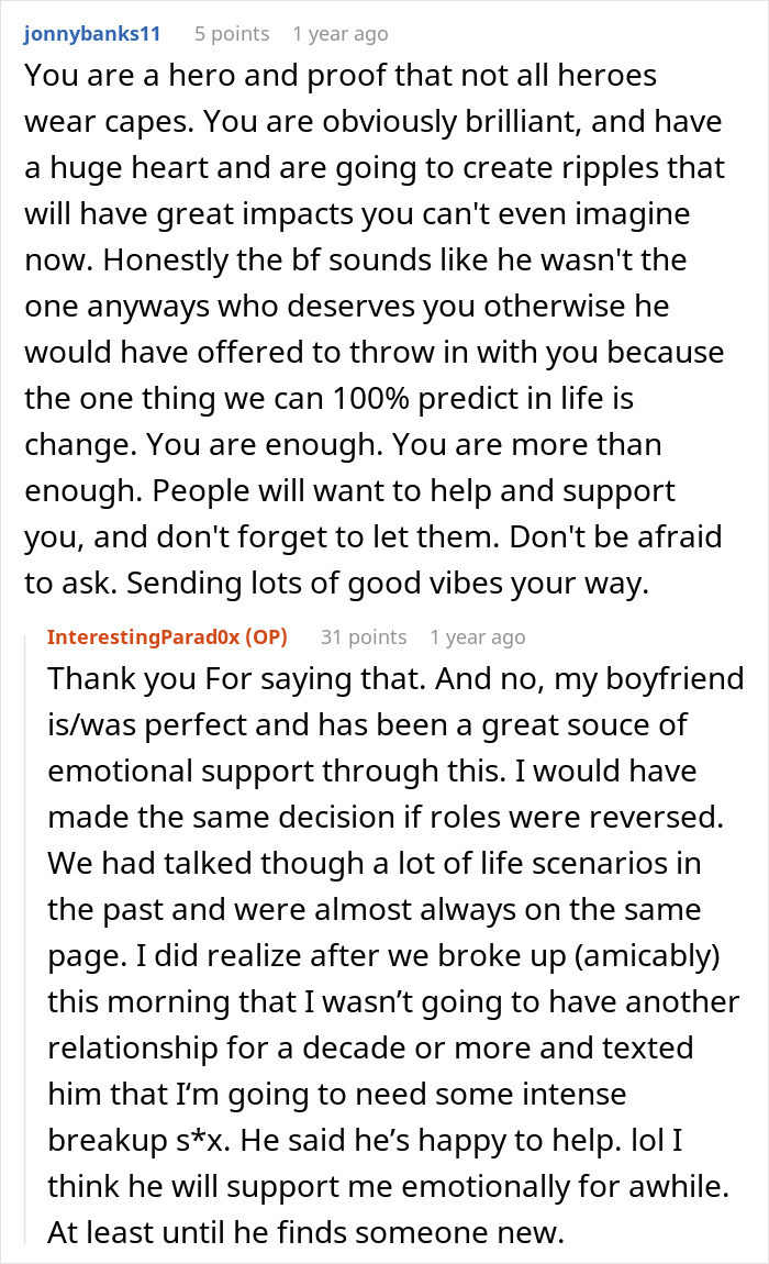 Reddit comments showing emotional support and personal reflections on a woman’s life turning upside down after her late sister’s wish. Reddit comments showing emotional support and personal reflections on a woman’s life turning upside down after her late sister’s wish.