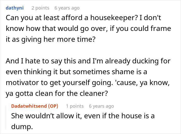 Screenshot of a forum discussion about a wife leaving toddlers behind and the husband struggling to cope with the situation.