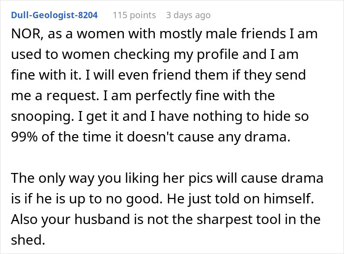 Screenshot of a social media comment discussing concerns about petty drama affecting relationships and trust issues.