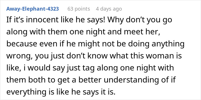 Woman questions boundaries after husband goes running with divorced mom, discussing trust and relationship concerns.