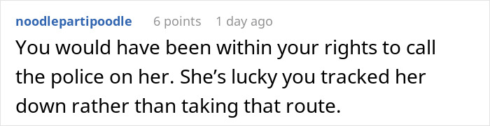 Comment text on a social platform discussing a mom asking her friend to babysit and then going missing for hours. Comment text on a social platform discussing a mom asking her friend to babysit and then going missing for hours.