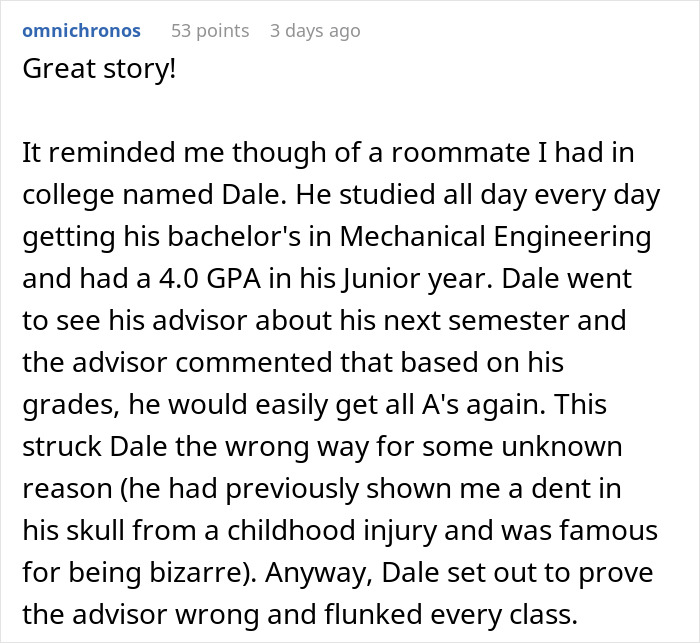 Text post about group project fails caused by lazy teammates expecting the smart one to do everything but he doesn&rsquo;t.