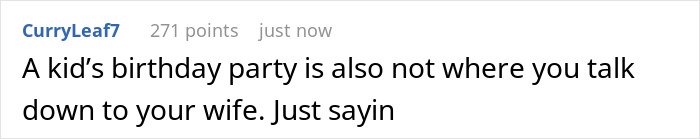 Comment on a social media post about standing up for cousin's wife against a rude husband at a birthday party.