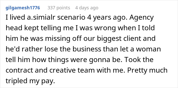 Comment about employee laid off, then poaching company&rsquo;s biggest client and taking contract and team for higher pay.