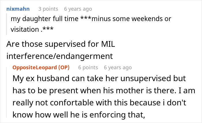 Screenshot of online discussion about MIL poisoning toddler with essential oils, husband shocked, and family conflict over supervision.