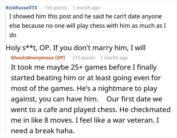 Screenshot of a text conversation about a woman devastated after friends say her model boyfriend is out of her league.