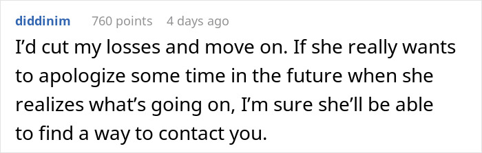 Online comment expressing advice on cutting off a long-term friend after privacy violation suspicions were dismissed.