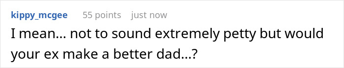 Comment on social media discussing a husband posing as pregnant wife to message her ex as a loyalty test.