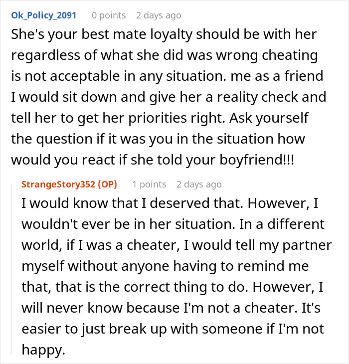 Alt text: Woman exposing best friend&rsquo;s affair to her boyfriend through a serious online conversation about cheating and loyalty