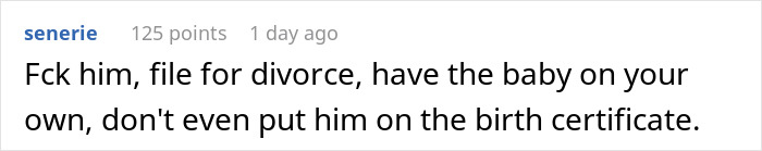 Comment expressing anger and advice about divorce and baby naming conflict after man wants to name baby after first girlfriend. Comment expressing anger and advice about divorce and baby naming conflict after man wants to name baby after first girlfriend.