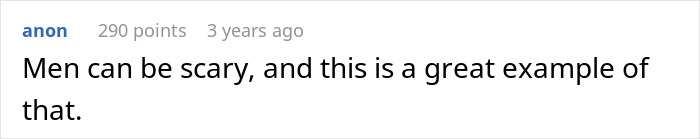 Screenshot of an online comment saying men can be scary, related to choosing a wife with brains over heart.