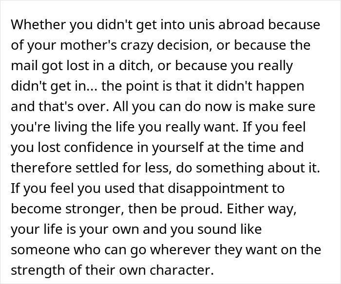Alt text: Woman learning the truth about why she never got to study abroad due to her mother's decision Alt text: Woman learning the truth about why she never got to study abroad due to her mother's decision