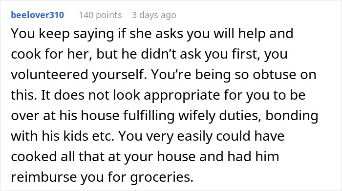 Text comment about woman helping coworker, discussing boundaries and being mistaken for a mistress in a workplace support context. Text comment about woman helping coworker, discussing boundaries and being mistaken for a mistress in a workplace support context.