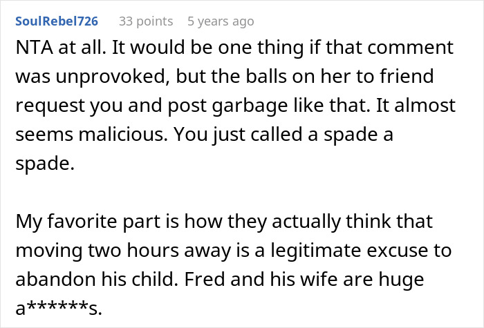 Screenshot of an online comment criticizing a mom bragging about no boys necessary and an abandoned son situation. Screenshot of an online comment criticizing a mom bragging about no boys necessary and an abandoned son situation.