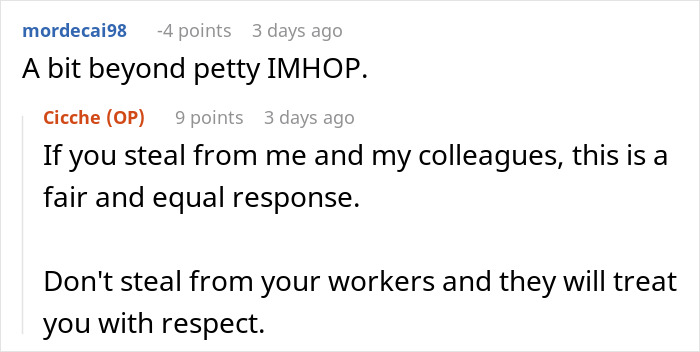 Screenshot of an online discussion where an employee confronts a manager over promised but unpaid salary raises.