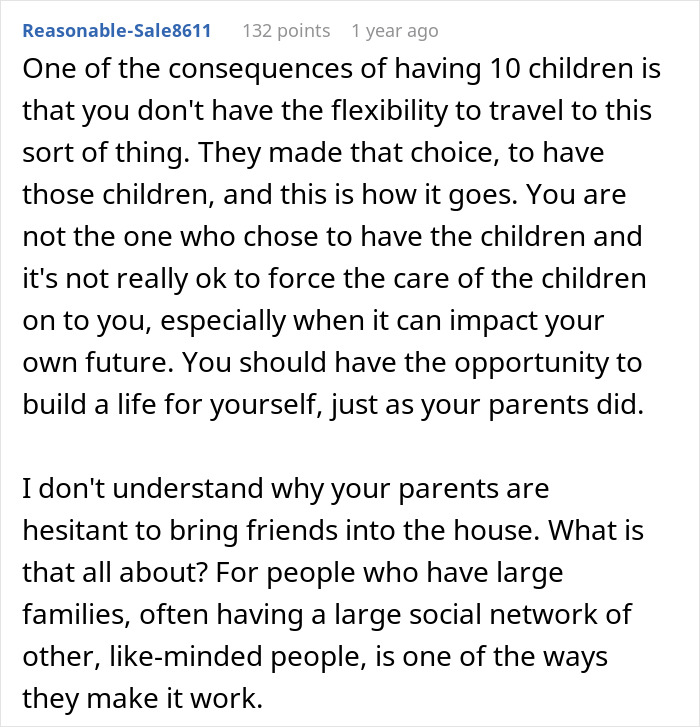 Comment discussing challenges parents and siblings in Austria face with babysitting and family care responsibilities. Comment discussing challenges parents and siblings in Austria face with babysitting and family care responsibilities.