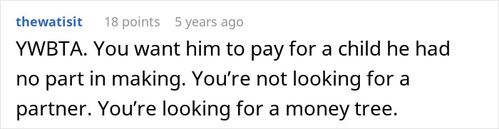 Comment on a woman debating hiding artificial insemination plans from a date, expressing strong opinions about motherhood.