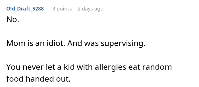 Comment questioning supervision after kid with nut allergy grabs sample, blaming mom not worker for incident. Comment questioning supervision after kid with nut allergy grabs sample, blaming mom not worker for incident.