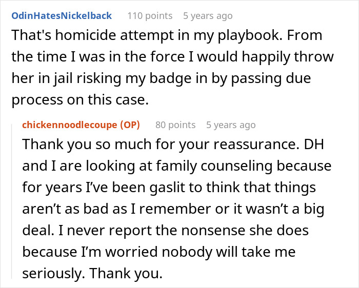 Reddit conversation about a mother-in-law ignoring child&rsquo;s severe allergy causing emergency room visit.