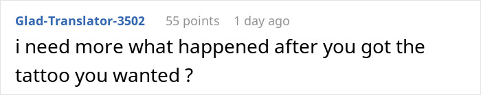 Comment asking for more details about what happened after getting a lying pick me girl tattoo inspiration.
