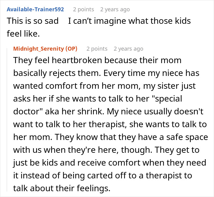 Discussion about sister threatening to call cops after woman brings her kids home with fake crying and shaking behavior.