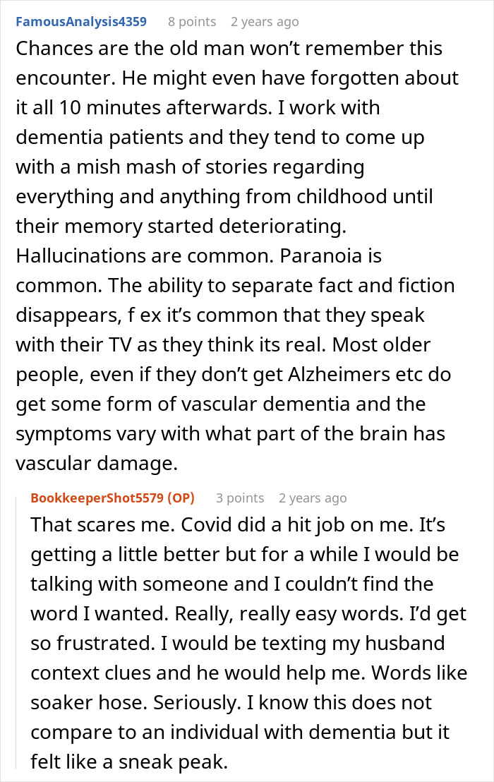 Elderly neighbor confronts couple about alleged affair, creating tension during their walk outside.