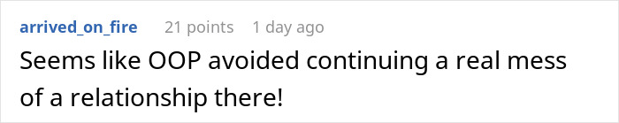 Comment on a post about an entitled lady manipulating her boyfriend to break up and demanding free rides afterward.