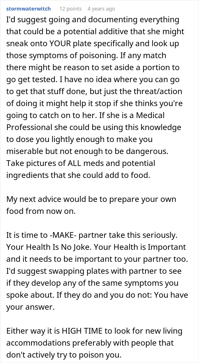 Advice on documenting signs of poisoning and suspicious behavior from a MIL to protect personal health and safety. Advice on documenting signs of poisoning and suspicious behavior from a MIL to protect personal health and safety.