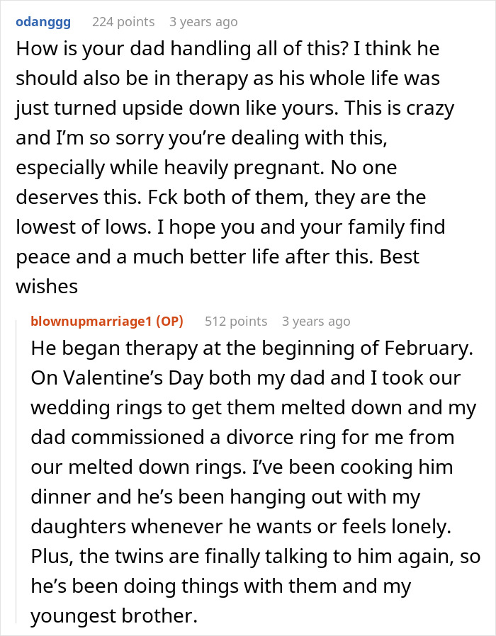 Reddit conversation about woman catching her mom sleeping with husband exposing a 22-year affair and its emotional impact.
