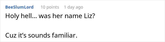 Screenshot of a chat comment questioning if a person's name was Liz, related to lying pick me girl tattoo inspiration discussion.