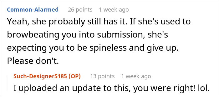 Reddit user discusses ending a 15-year friendship after a purse fiasco in an online conversation thread.