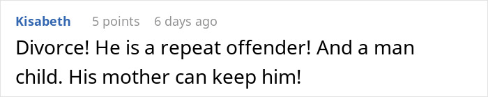 Comment about a man expecting his wife to rescue him after missing his flight home, with opinions on his behavior.