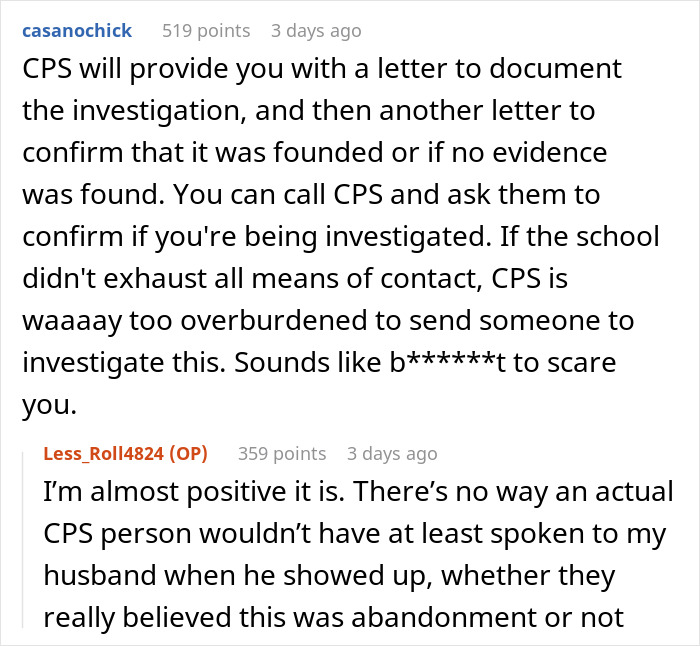 Reddit discussion about a mom furious school called her instead of her husband and possibly pretended to call CPS. Reddit discussion about a mom furious school called her instead of her husband and possibly pretended to call CPS.