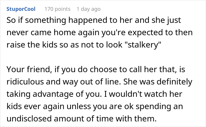 Screenshot of an online discussion about a mom asking her friend to babysit then going MIA for hours. Screenshot of an online discussion about a mom asking her friend to babysit then going MIA for hours.