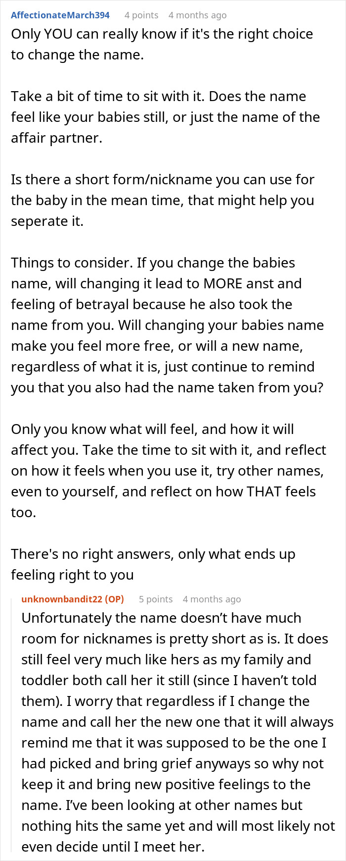 Pregnant wife shocked discovering hubby&rsquo;s affair with woman sharing her dream baby name, facing emotional dilemma.