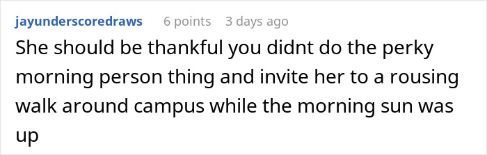 Screenshot of a Reddit comment discussing a petty revenge scenario involving a noisy neighbor blasting music at 2 A.M.