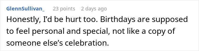 Comment expressing empathy with a teen disappointed and deeply hurt by parents' gift for her 18th birthday.