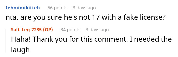 Screenshot of an online forum conversation discussing a man giving his wife an ultimatum over plastic surgery.